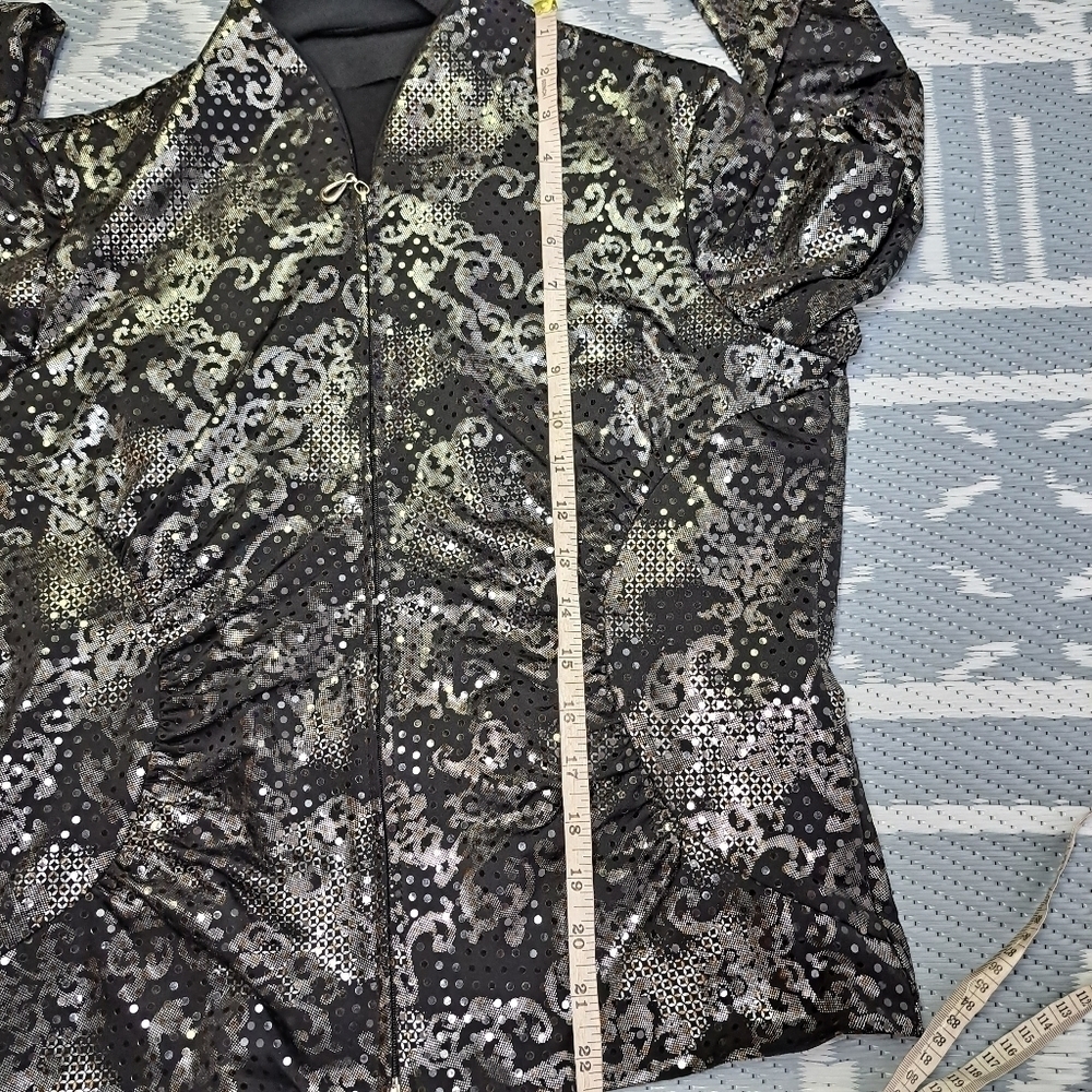 Joseph Ribkoff Artsy Geometric Sequined Ruched Jacket - Picture 11 of 11
